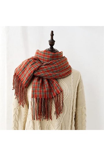 Foulard Femme Soie Cheveux pour De Hiver en Echarpe Écharpe À Carreaux Chaud Femmes Longue Écharpe Femmes Écharpe Dames Frang