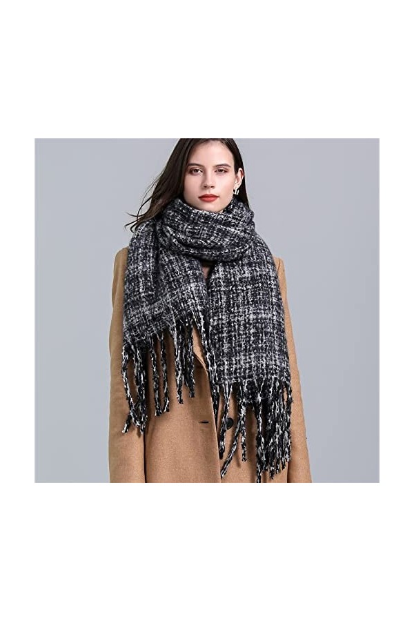 Foulard Femme Cheveux Echarpe Soie Écharpe Femmes Chaud Solide Couleur Femmes Écharpe Wrap Épais Doux Grand Gland Châle Long 