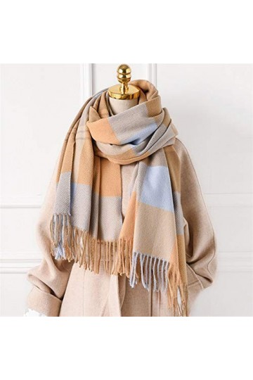 Grandes Echarpes Écharpe châle châle à carreaux chauds hiver for femmes épaissies Couverture Crocket Cadre Lady Laine Pashmin