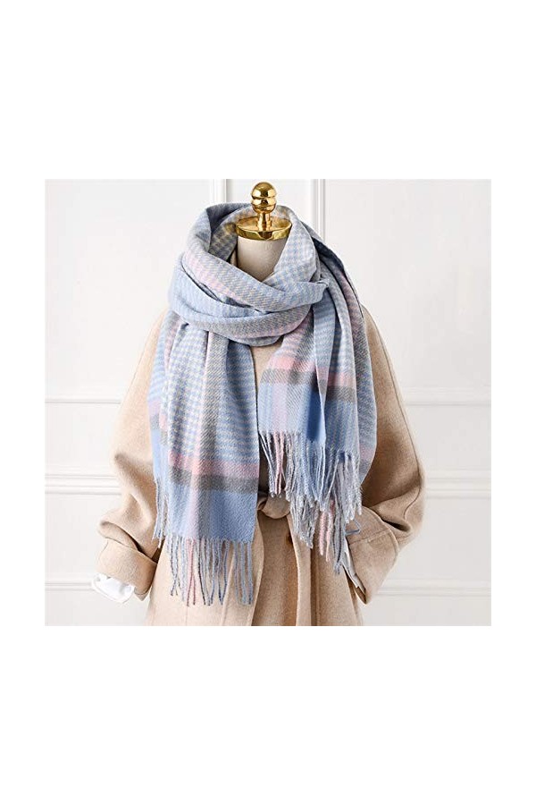 Grandes Echarpes Écharpe châle châle à carreaux chauds hiver for femmes épaissies Couverture Crocket Cadre Lady Laine Pashmin