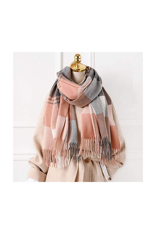 Grandes Echarpes Écharpe châle châle à carreaux chauds hiver for femmes épaissies Couverture Crocket Cadre Lady Laine Pashmin