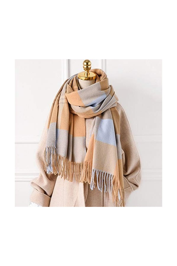 Écharpes Douces Écharpe châle châle à carreaux chauds hiver for femmes épaissies Couverture Crocket Cadre Lady Laine Pashmina