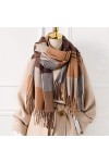 Écharpes Douces Écharpe châle châle à carreaux chauds hiver for femmes épaissies Couverture Crocket Cadre Lady Laine Pashmina