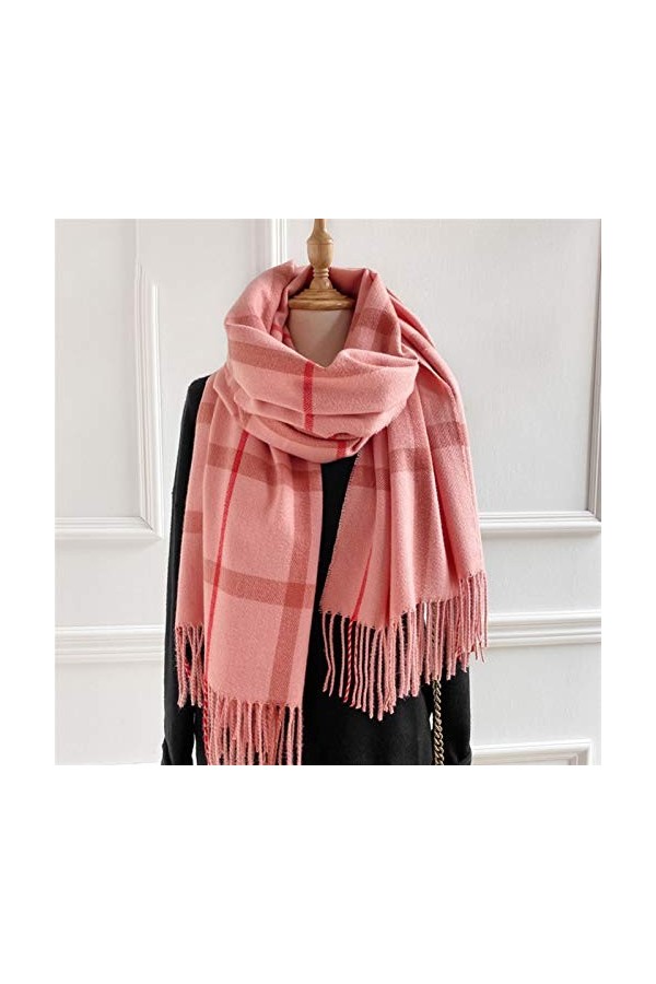 Châles Écharpe châle châle à Carreaux Chauds Hiver for Femmes épaissies Couverture Crocket Cadre Lady Laine Pashmina Foulard 