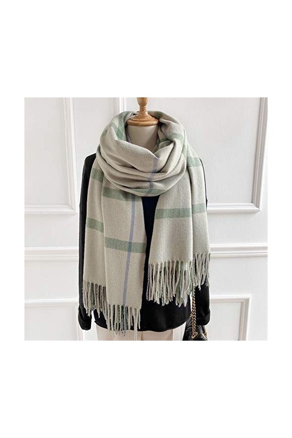 Châles Écharpe châle châle à Carreaux Chauds Hiver for Femmes épaissies Couverture Crocket Cadre Lady Laine Pashmina Foulard 