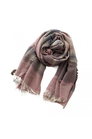 Echarpes Écharpe Écharpe à carreaux dhiver Unisexe Style Écharpes dhiver Coton Linge Longues Foulards Femmes Femmes Châle H