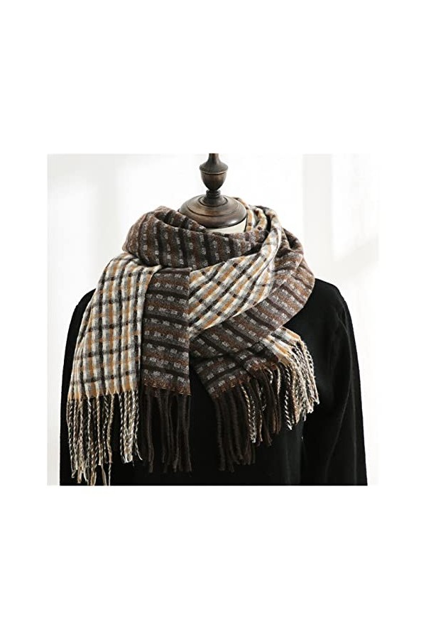 ÉCharpe Chaud Foulard Femmes Écharpe Hiver Écharpe Tassel Écharpe Longue Châle Patchwork Écharpes Écharpes De Luxe Foulard Wr