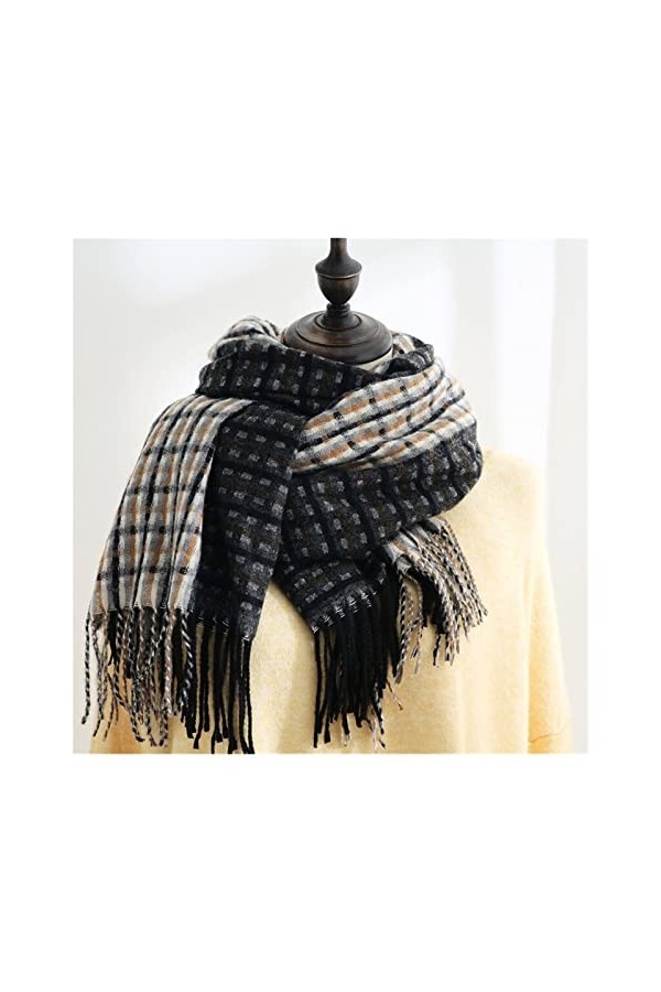 ÉCharpe Chaud Foulard Femmes Écharpe Hiver Écharpe Tassel Écharpe Longue Châle Patchwork Écharpes Écharpes De Luxe Foulard Wr