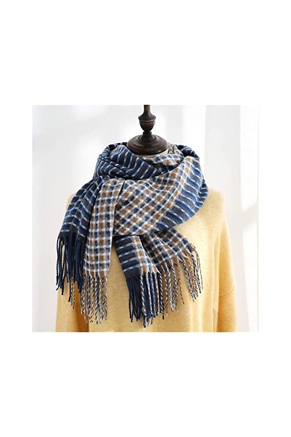 ÉCharpe Chaud Foulard Femmes Écharpe Hiver Écharpe Tassel Écharpe Longue Châle Patchwork Écharpes Écharpes De Luxe Foulard Wr