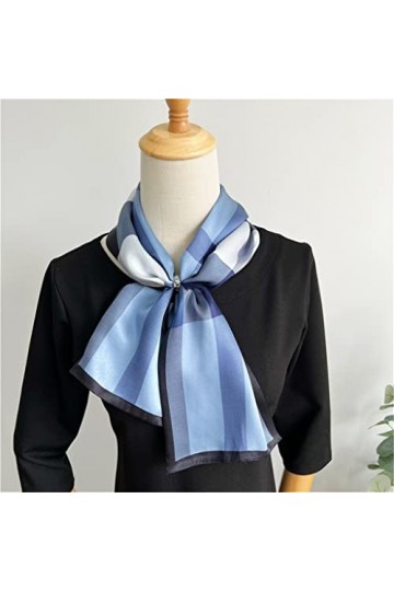 BAZIGA Écharpe en Soie Double Couche Foulard en Soie de mûrier Femmes Automne Mince et Long Foulard décoratif Banderole Une 