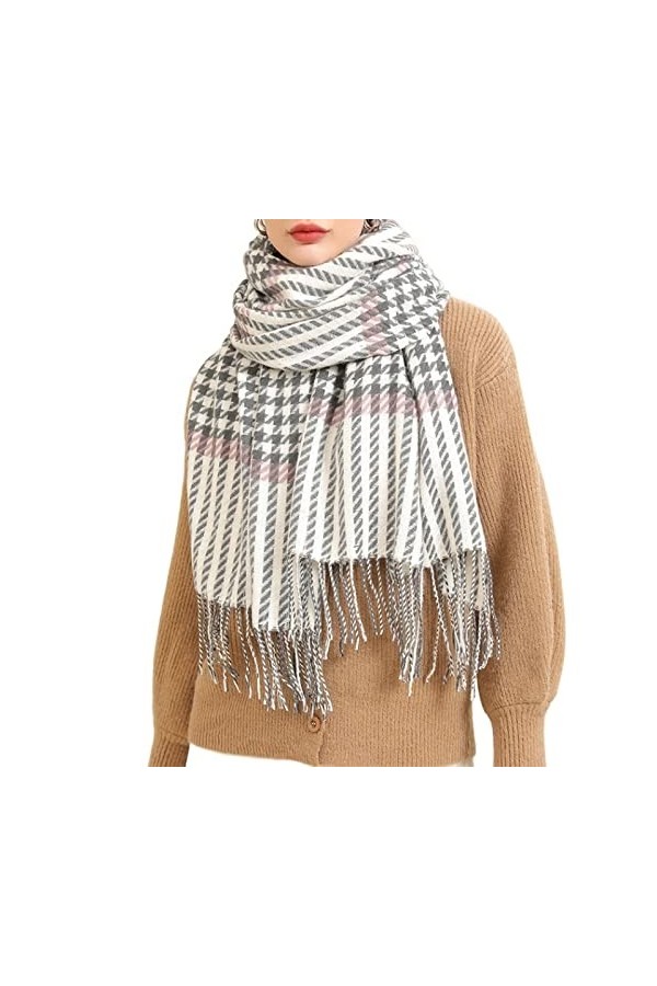 Echarpes Écharpe Femmes Tartan Echarpe Plaid Châle Wrap Long Tassel Foulard Foulard Casual Casual Solfler Fashion Longue Sole