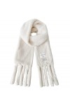 Foulard Écharpe Écharpe Dhiver Pour Femme All-Match Solid Student Gland En Peluche Épaissie Foulards Châle Etole Color : Br