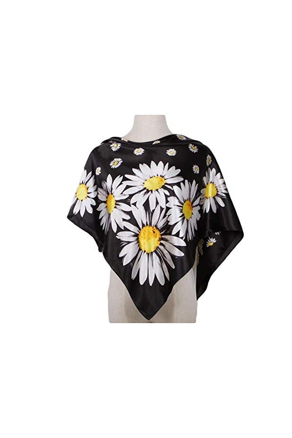 liyuzhu Nouvelle Serviette carrée de 90cm for Femmes Petite Marguerite Foulard de Dame de la Dame de la Dame de la Dame de la