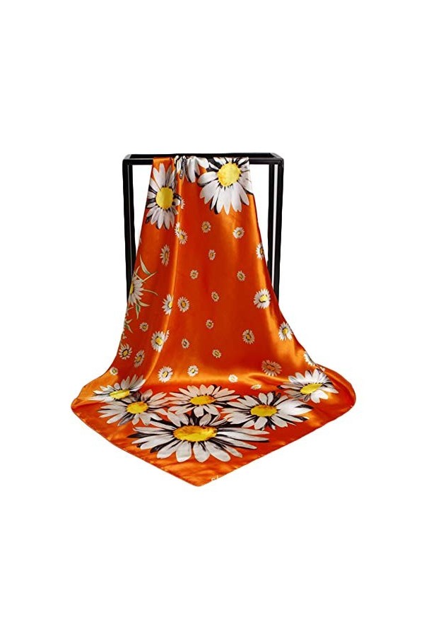 liyuzhu Nouvelle Serviette carrée de 90cm for Femmes Petite Marguerite Foulard de Dame de la Dame de la Dame de la Dame de la