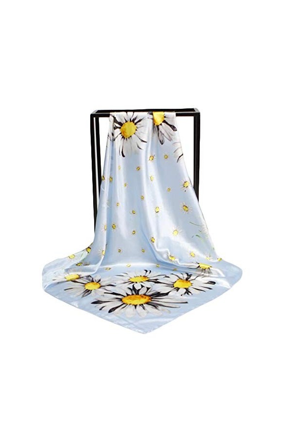 liyuzhu Nouvelle Serviette carrée de 90cm for Femmes Petite Marguerite Foulard de Dame de la Dame de la Dame de la Dame de la