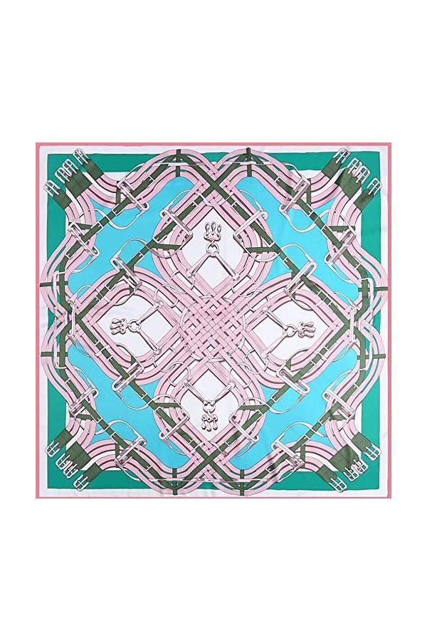 liyuzhu Nouveau Écharpe Femme Floral Imprimé Grand Square Square Silk Foulard Vacances Sunscreen Châle Couleur : 03, Taille 