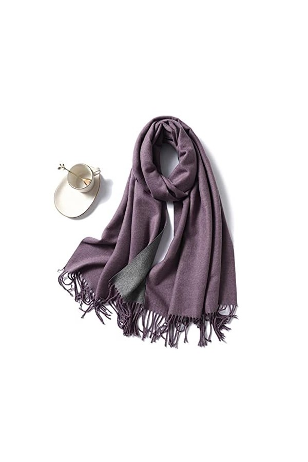 SATUSA Écharpe femmes hiver écharpe femmes épais chaud châles envelopper dame solide foulards mode glands foulard