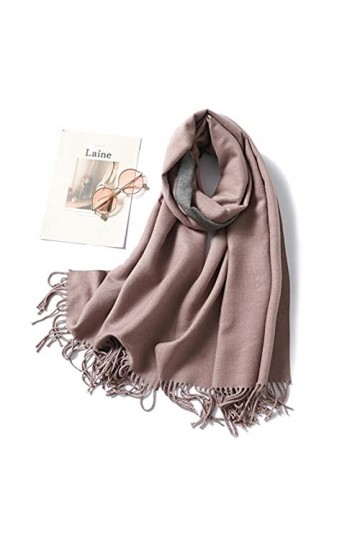 SATUSA Écharpe femmes hiver écharpe femmes épais chaud châles envelopper dame solide foulards mode glands foulard