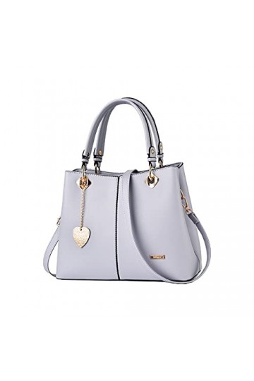 NIYUTA Sacs bandoulière Femme Mode PU Simplicité Sacs portés Main étanche Décontractée Sacs portés épaule Gris