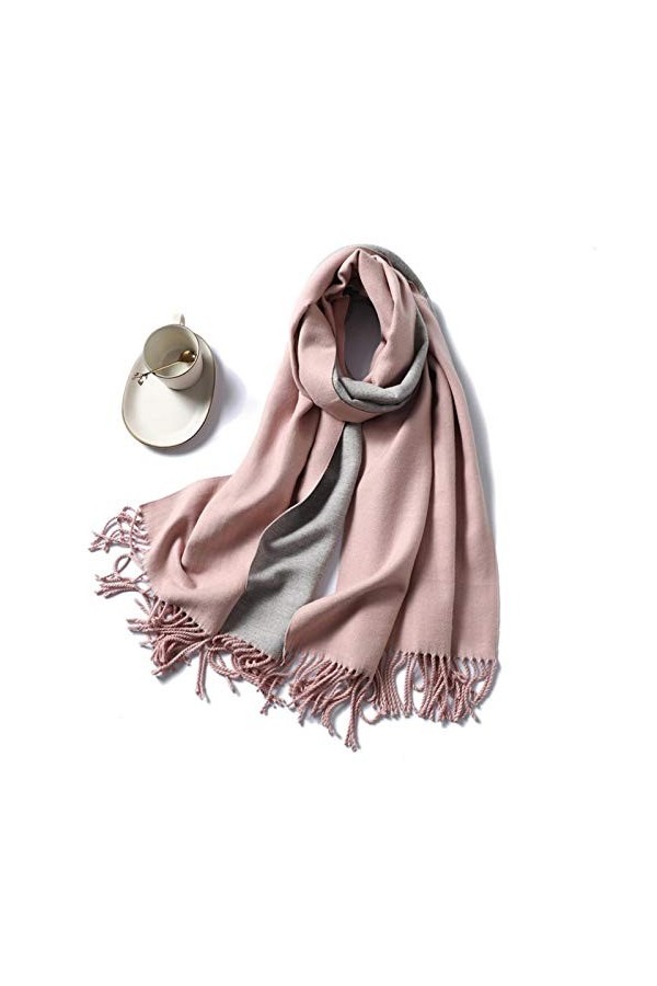 SATUSA Écharpe femmes hiver écharpe femmes épais chaud châles envelopper dame solide foulards mode glands foulard