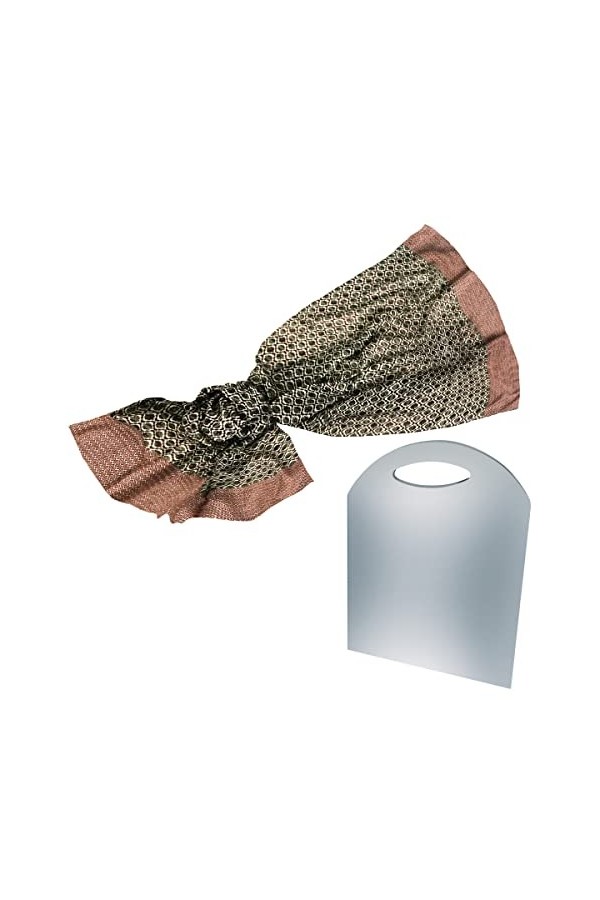 BEAT Foulard Marron Femme 100% Soie Imprimée Collection Design Foulard 90 x 180 cm