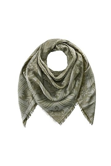 CODELLO Foulard exclusif avec motif jacquard style traditionnel, vert, taille unique