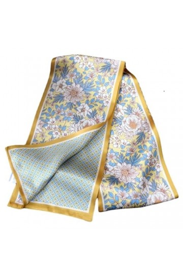 Foulards légers Foulard en soie Double couche élégant, Double face, ceinture flottante, longs foulards polyvalents, printemps