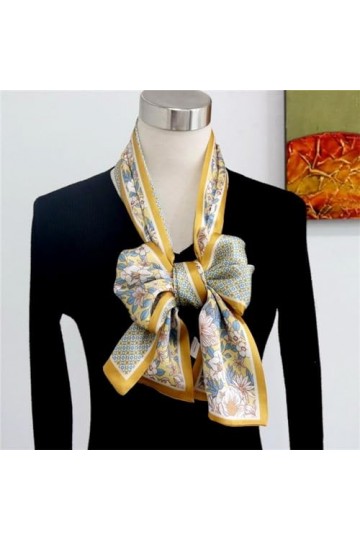Foulards légers Foulard en soie Double couche élégant, Double face, ceinture flottante, longs foulards polyvalents, printemps