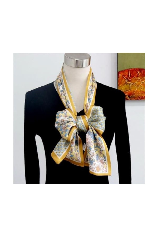 Foulards légers Foulard en soie Double couche élégant, Double face, ceinture flottante, longs foulards polyvalents, printemps