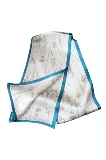 Foulards légers Ruban de soie Double face for femmes, foulard long polyvalent de tempérament féminin de printemps et dété