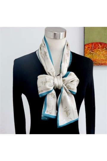 Foulards légers Ruban de soie Double face for femmes, foulard long polyvalent de tempérament féminin de printemps et dété