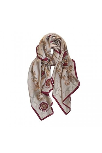 KIZQYN Foulard Femme Écharpes en Soie exquises, écharpes à la Mode et polyvalentes au Printemps et en Automne Jupe en Soie de