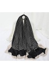 NXYJD Femmes Coton écharpe Mode rayé imprimé Foulard Hijab Pashmina châles Dame enveloppes Voyage écharpes Femme Bufanda Col