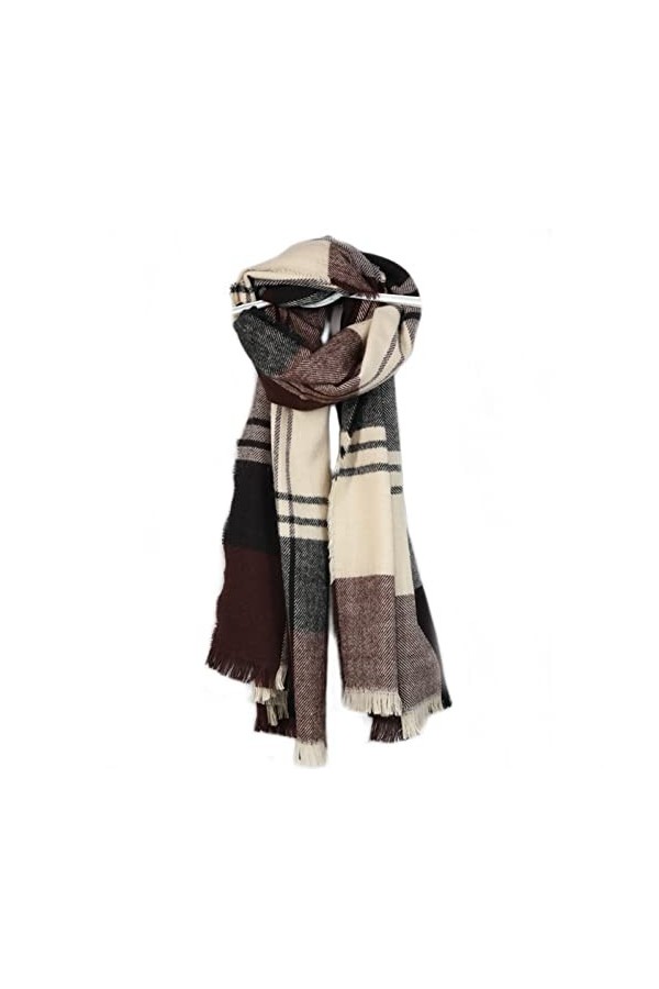 SYT-MD Echarpe Femme, Foulards foulards hiver tartan check wraps longues laine chaude tasselle tassel châle tôle écharpe dame