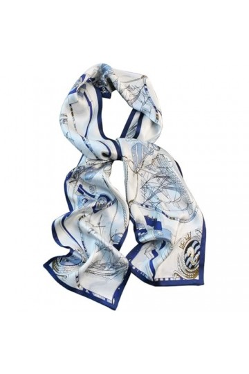 Foulards légers Écharpe longue et étroite en soie for femmes, écharpe de cou en soie de mûrier, multifonctionnelle, Double co