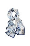 Foulards légers Écharpe longue et étroite en soie for femmes, écharpe de cou en soie de mûrier, multifonctionnelle, Double co