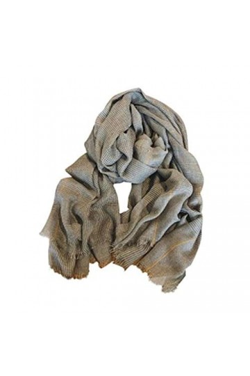 zhangmeiren Foulard À Carreaux Femme en Coton Et Lin Au Toucher Fin Écharpe Color : Gray, Size : M-90cm*200cm 