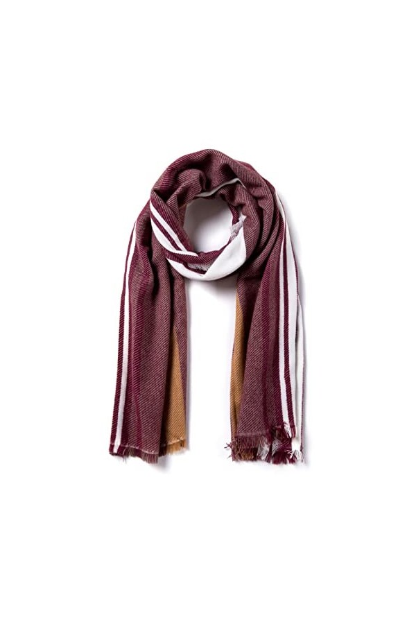 Foulard Femme Soie Cheveux pour De Hiver en Echarpe Dernière Écharpe Femmes Mode Écharpe Rayée Châle Écharpe Chaude 05