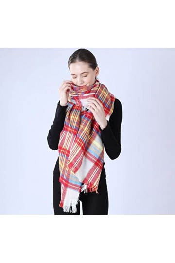 Foulard Femme Soie Cheveux pour De Hiver en Echarpe Écharpe Femmes Chaud Imprimé Écharpe Femmes Écharpe Enveloppe Épais Doux 