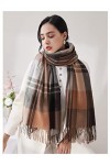 Foulard Femme Soie Cheveux pour De Hiver en Echarpe Écharpe Femmes Chaud Nouvelle Écharpe À Carreaux Femmes Écharpe Écharpe É