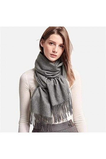 Foulard Femme Cheveux Echarpe Soie Nouvelle Écharpe De Couple De Couleur Pure avec Gland Écharpe Chaude Épaissie pour Femmes 