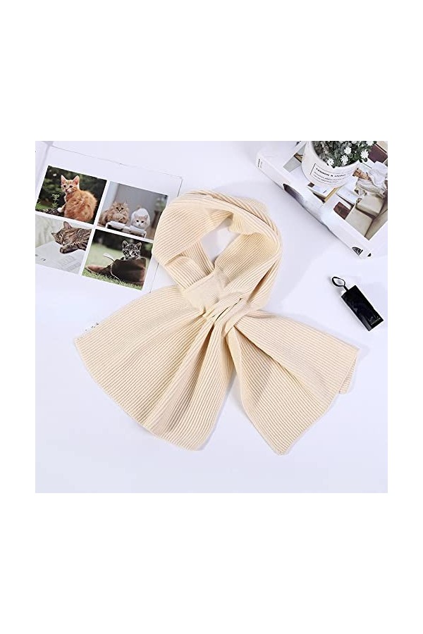 Bysonglezai Foulard Femme Echarpe Homme Châle Protection De La Colonne Cervicale Solide Laine Nœud Croix Tricot Écharpe Hiver