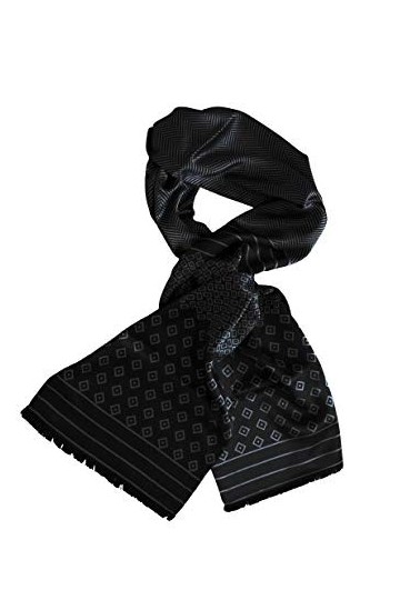 Posh Gear Femme Homme Écharpe Foulard Satinata, Noir 100% soie