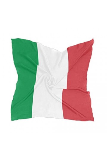 PMAIHNAS Foulard carré en soie pour femme - En satin - Pour cheveux, Drapeau italien, taille unique