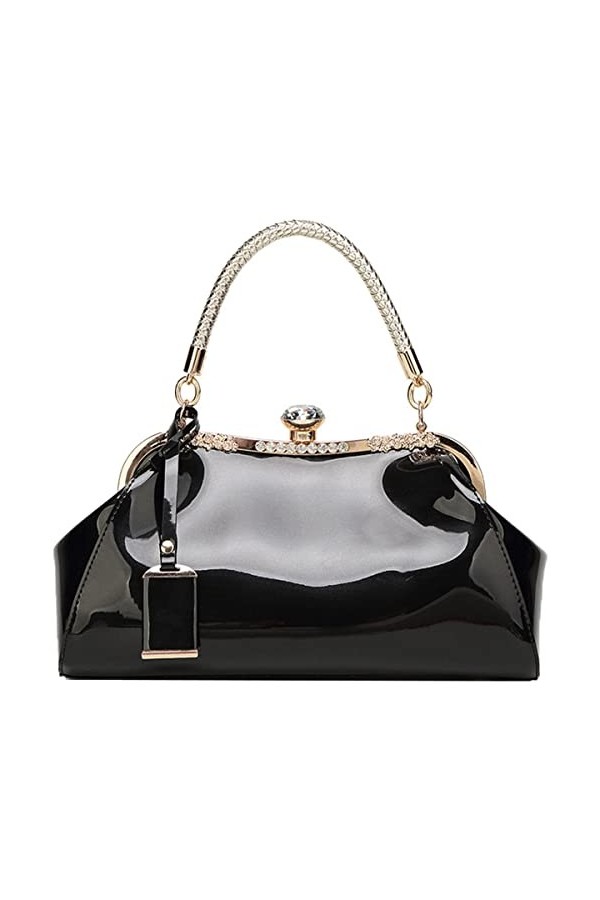 NIYUTA ® Sacs portés Main Femme Tendance Vernis Cabas Sacs portés épaule Sacs bandoulière Sac a Main Noir