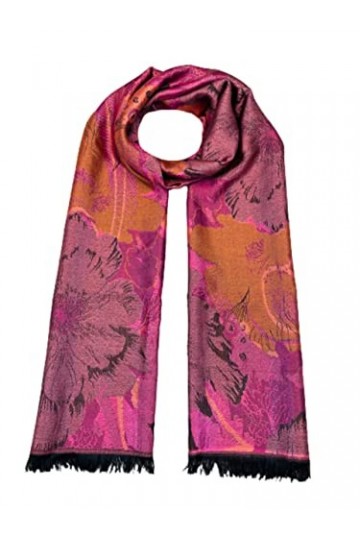 ETOLE SELECTION PRIVEE Rose/Violet Foulard pour la femme écharpe de 50% Soie,50% Modal pour le printemps et l´été.50X180CM. G