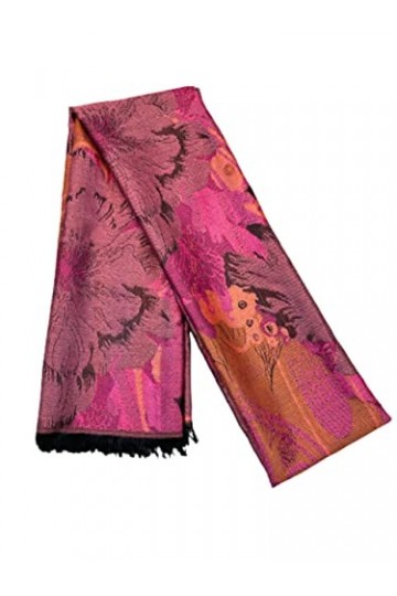 ETOLE SELECTION PRIVEE Rose/Violet Foulard pour la femme écharpe de 50% Soie,50% Modal pour le printemps et l´été.50X180CM. G