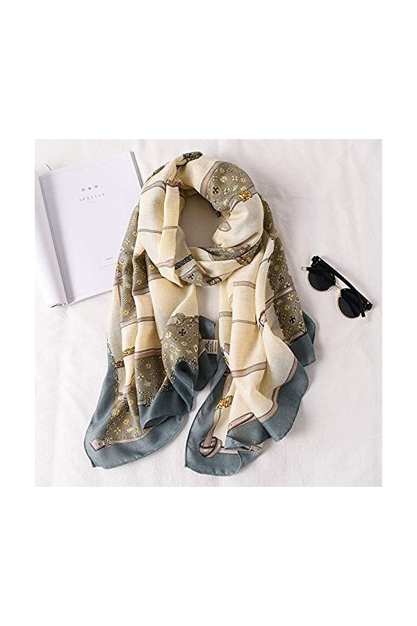 REDCVBN Écharpes Femmes Printemps Écharpe Coton Hijab Châles Imprimé Plage Wraps Bandeau Foulard Écharpe Écharpes Femme Échar