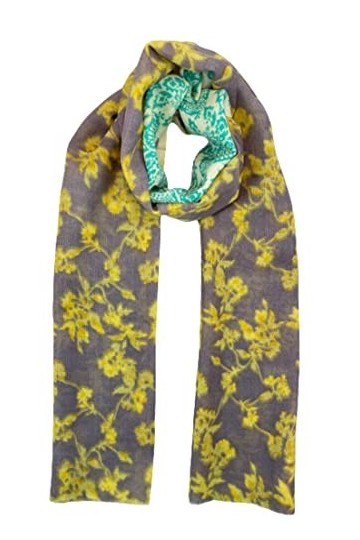 SELECTION PRIVEE ETOLE Foulard 100% laine imprimé Echarpe pour la femme 70x180cm.Châle avec motif floral.