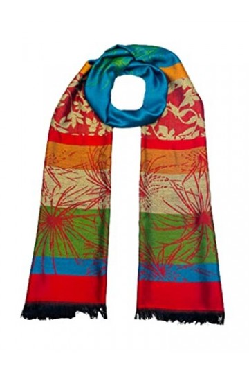 Selection Privee ETOLE VALLÉE COLORÉE Foulard 100% Soie Grande Echarpe Châle Ultra-Léger Respirant Elégant Pour La Femme 70x1